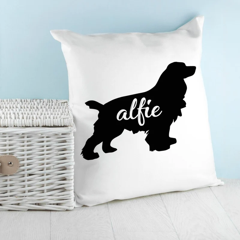 Personalised Dog Silhouette Cushion Cover