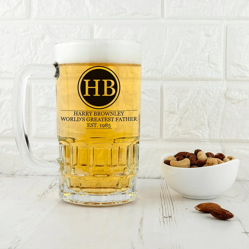 Personalised Initials Beer Glass Tankard