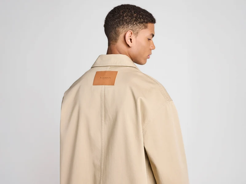 MENS PATCH POCKET JACKET IN BEIGE