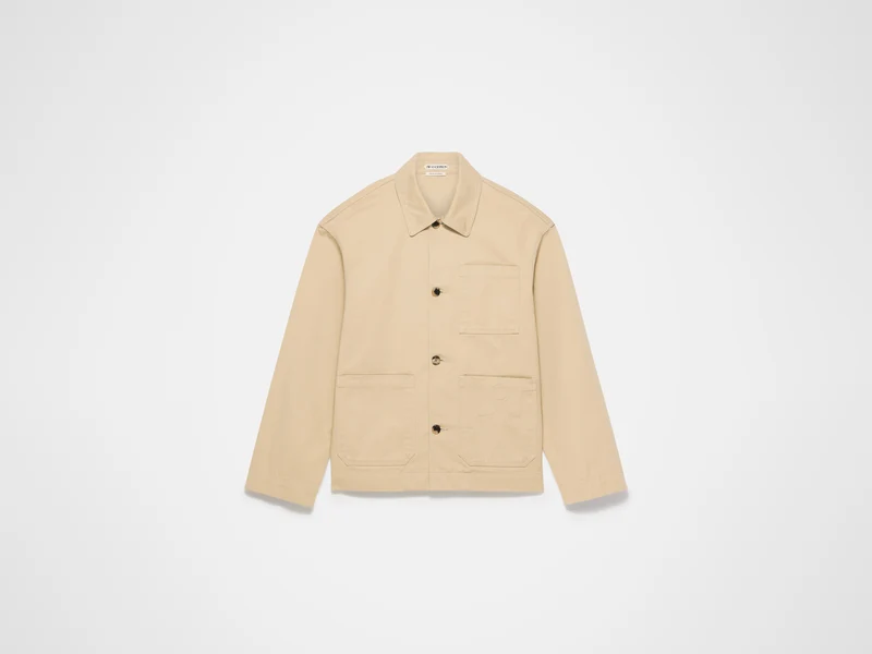 MENS PATCH POCKET JACKET IN BEIGE