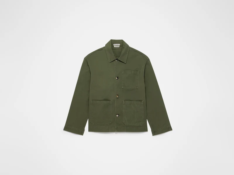 MENS PATCH POCKET JACKET IN WASHED GREEN