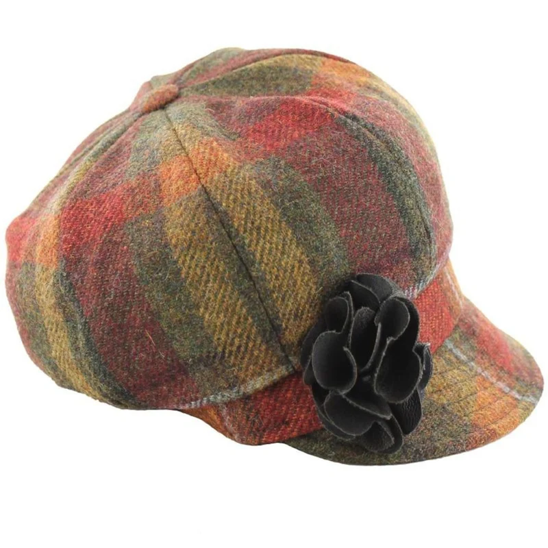 Women's Irish 8 Piece Hat with Rosette Detail