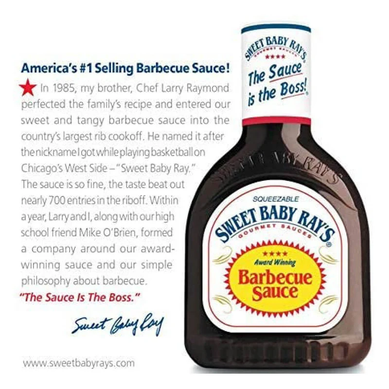 Sweet Baby Ray's Award Winning BBQ Sauce, Made in USA - 510G