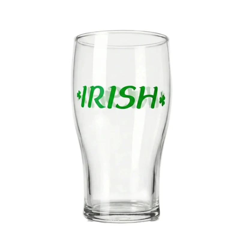 Irish Shamrock Tulip Shaped Pint Glass