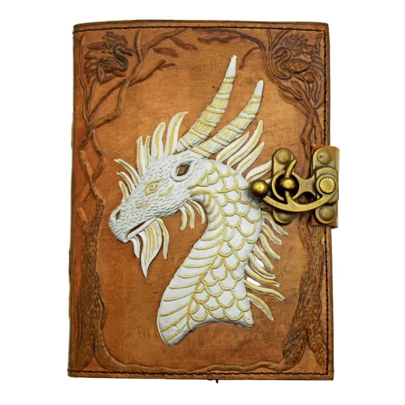 Two Tone Leather Embossed Dragon Journal