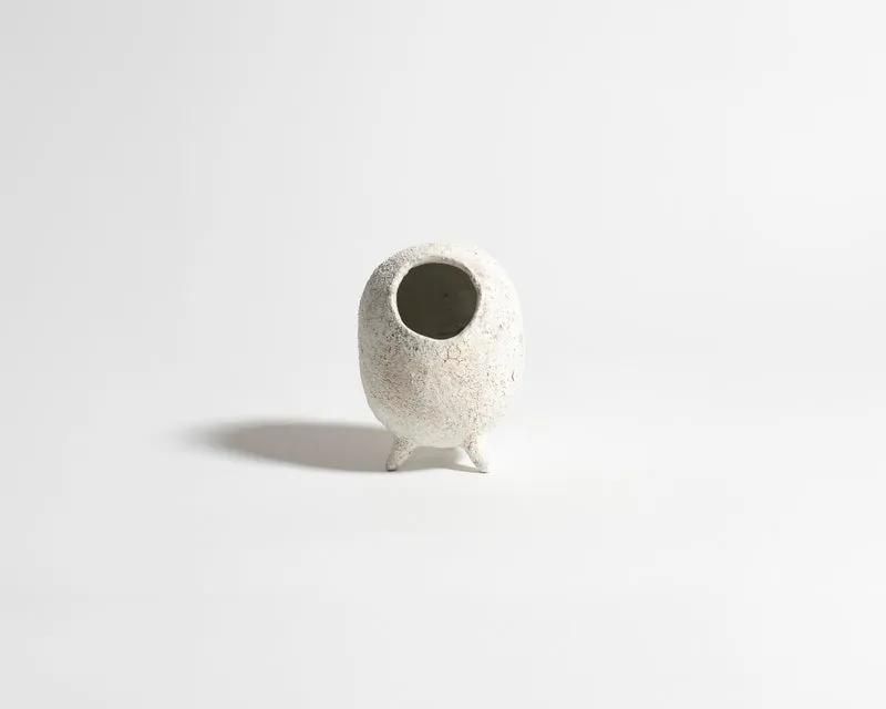 Akiko Hirai Footed Laughing Cocoon Sugar Jar in White