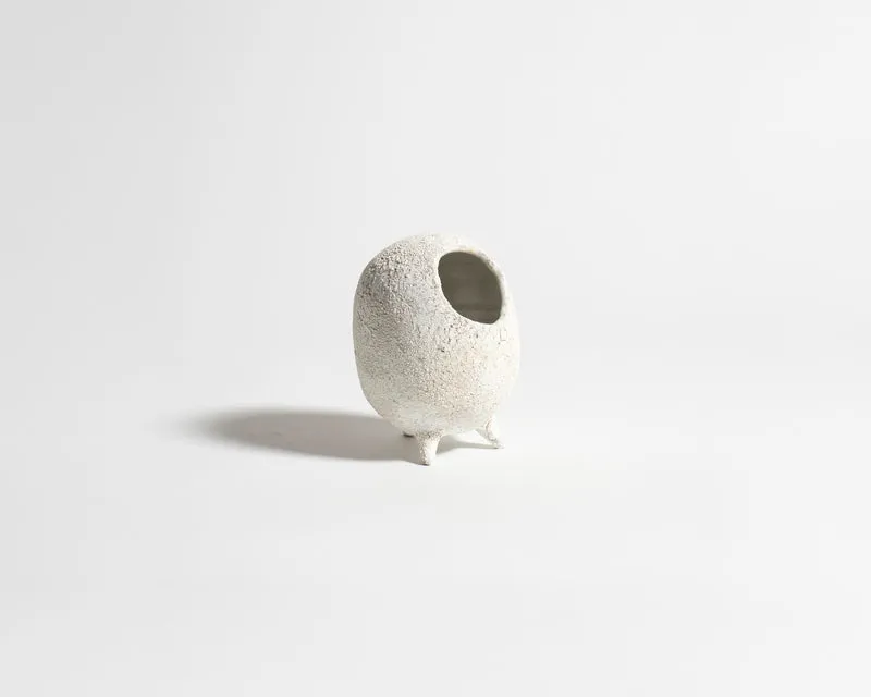 Akiko Hirai Footed Laughing Cocoon Sugar Jar in White