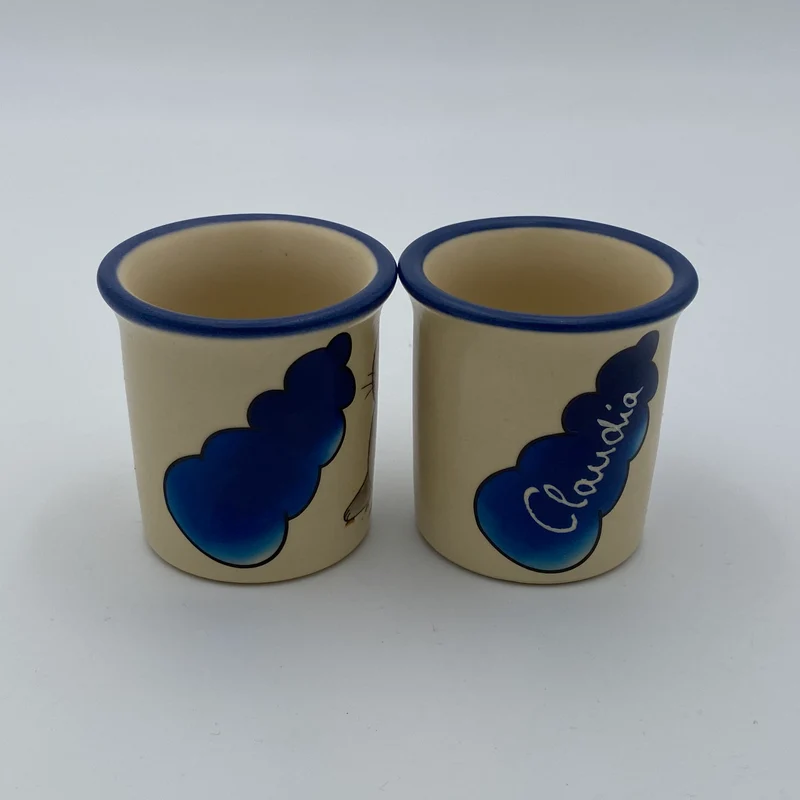 Eierbecher / Schnapsglas „Robbe Herzluftballon“ mit Wunschnamen - Jeder Name ist möglich!