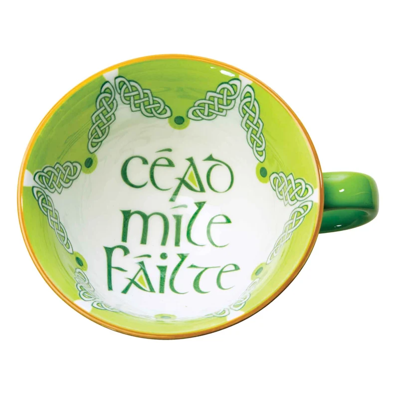 Irish Cead Mile Failte Bone China Latte Mug