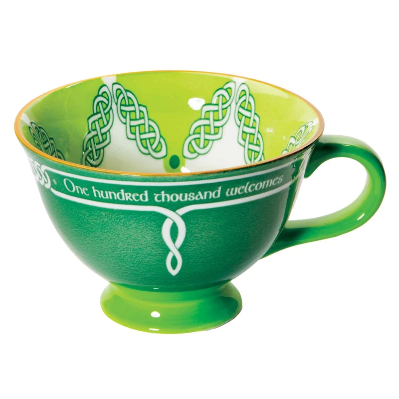 Irish Cead Mile Failte Bone China Latte Mug
