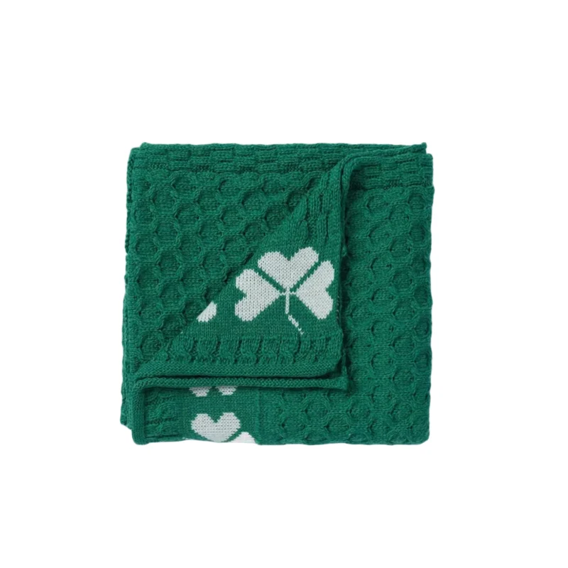 Shamrock Heritage Merino Aran Throw - Green