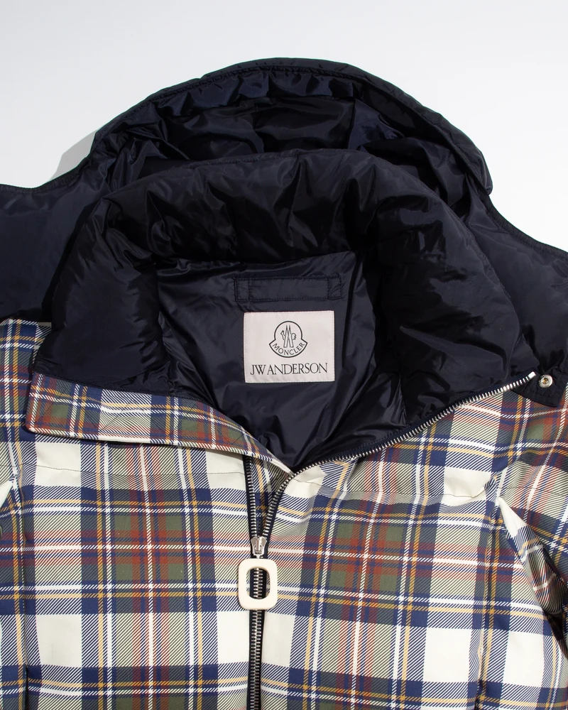 MENS JW ANDERSON X MONCLER PLAID PUFFER JACKET IN MULTI