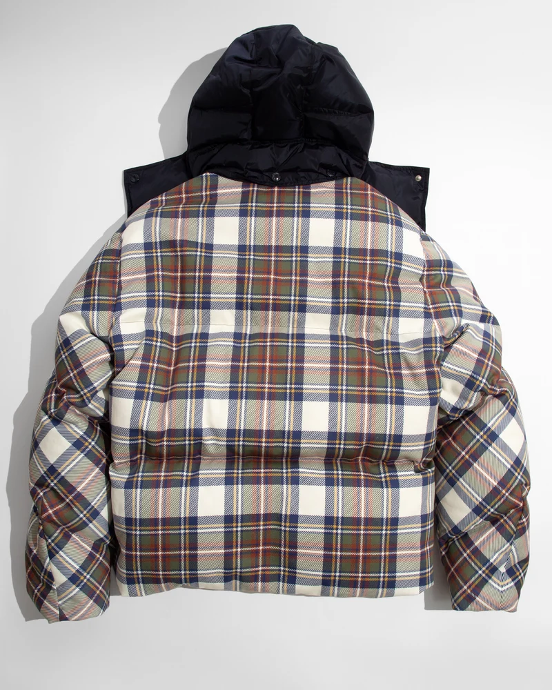 MENS JW ANDERSON X MONCLER PLAID PUFFER JACKET IN MULTI
