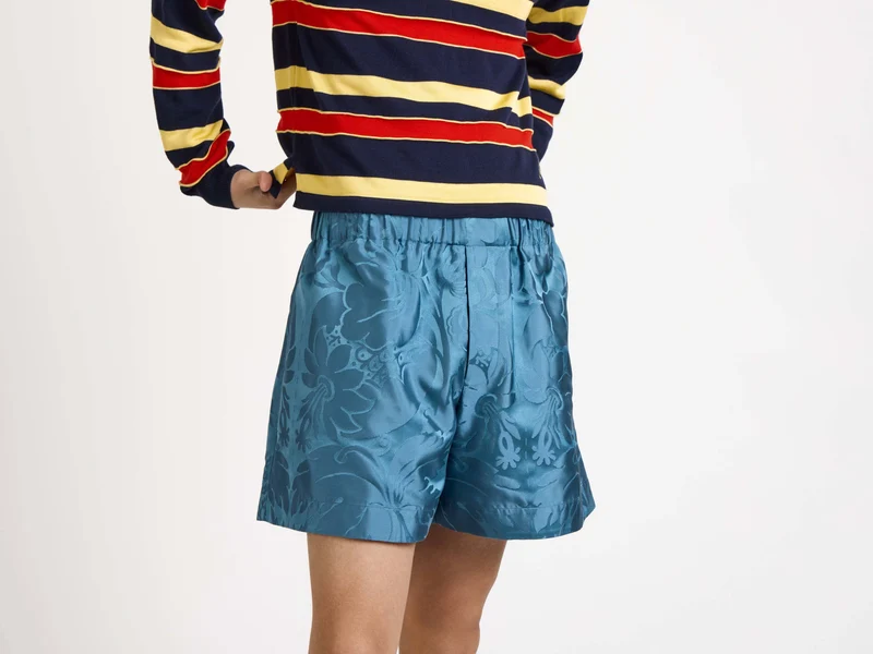 MENS DAMASK WOVEN SHORTS IN AIRFORCE BLUE
