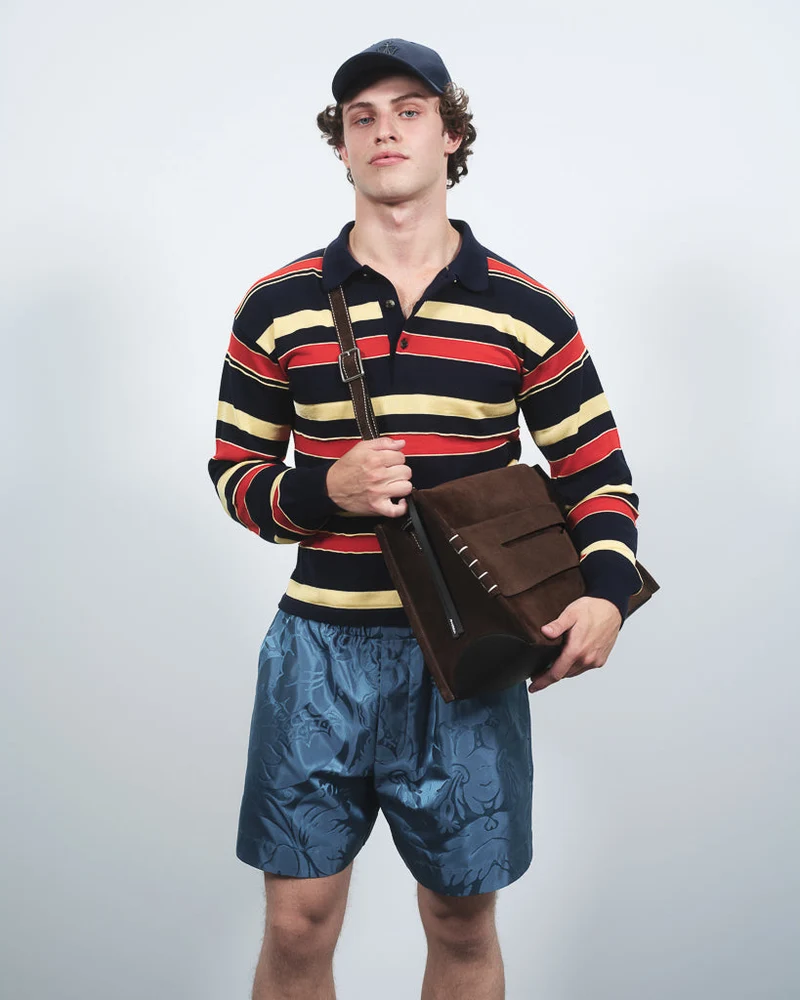 MENS DAMASK WOVEN SHORTS IN AIRFORCE BLUE