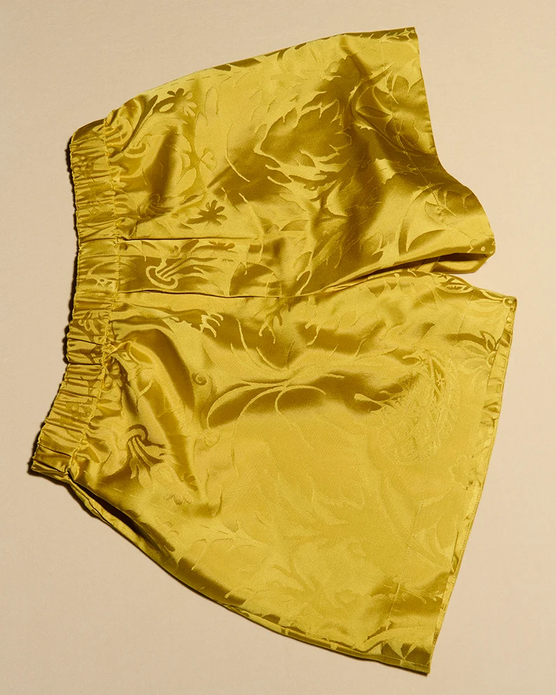 MENS DAMASK WOVEN SHORTS IN CITRINE
