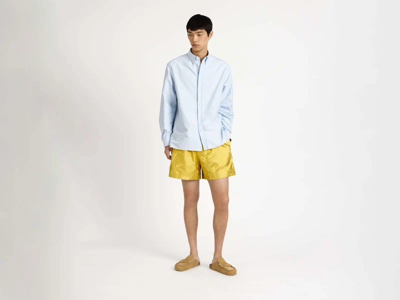 MENS DAMASK WOVEN SHORTS IN CITRINE