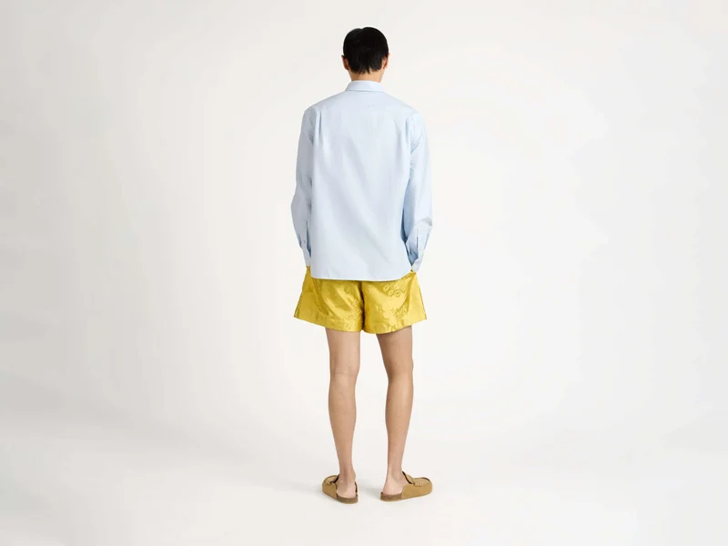 MENS DAMASK WOVEN SHORTS IN CITRINE