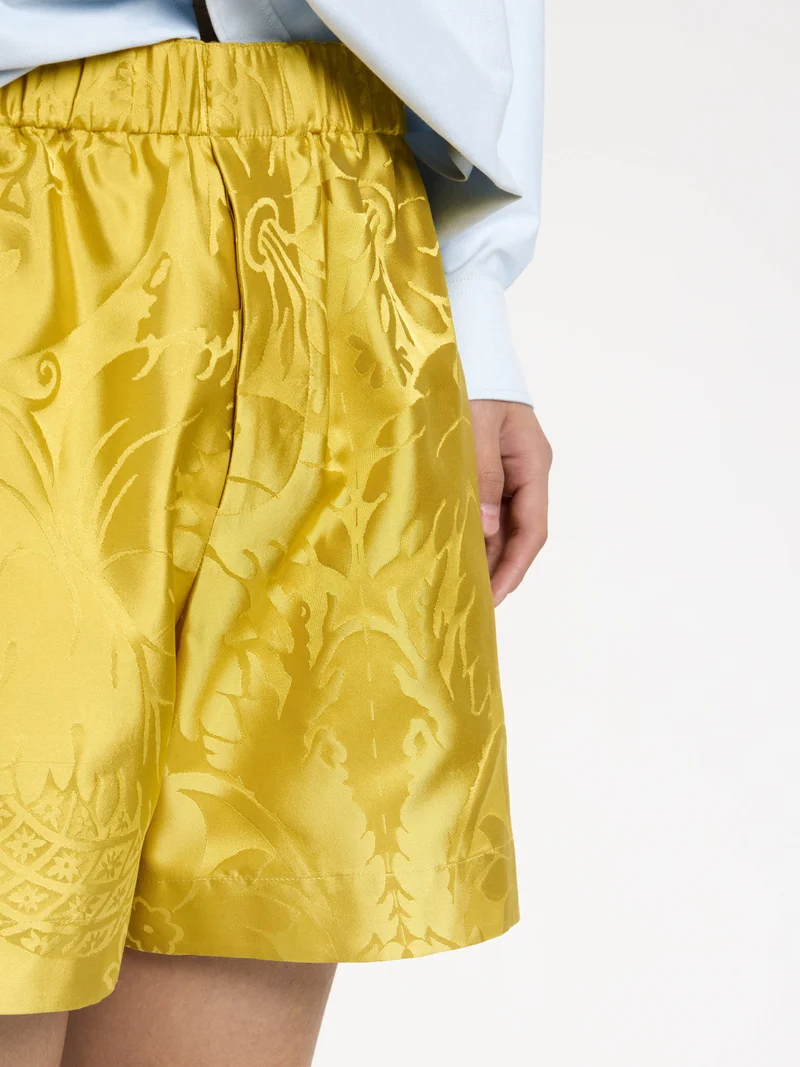 MENS DAMASK WOVEN SHORTS IN CITRINE