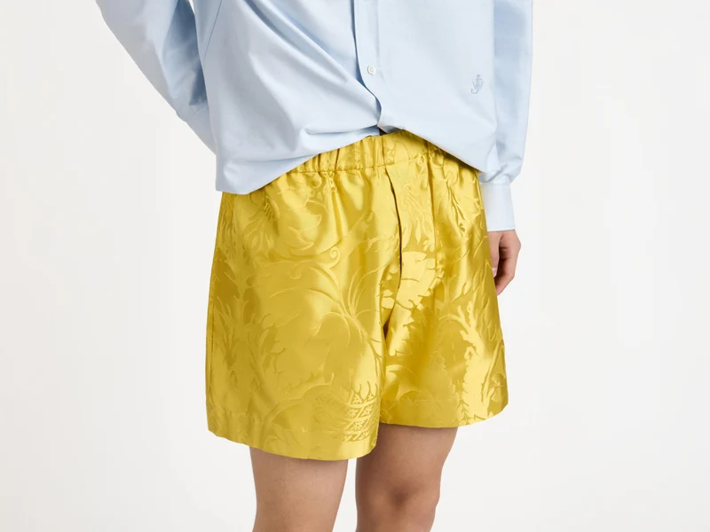 MENS DAMASK WOVEN SHORTS IN CITRINE