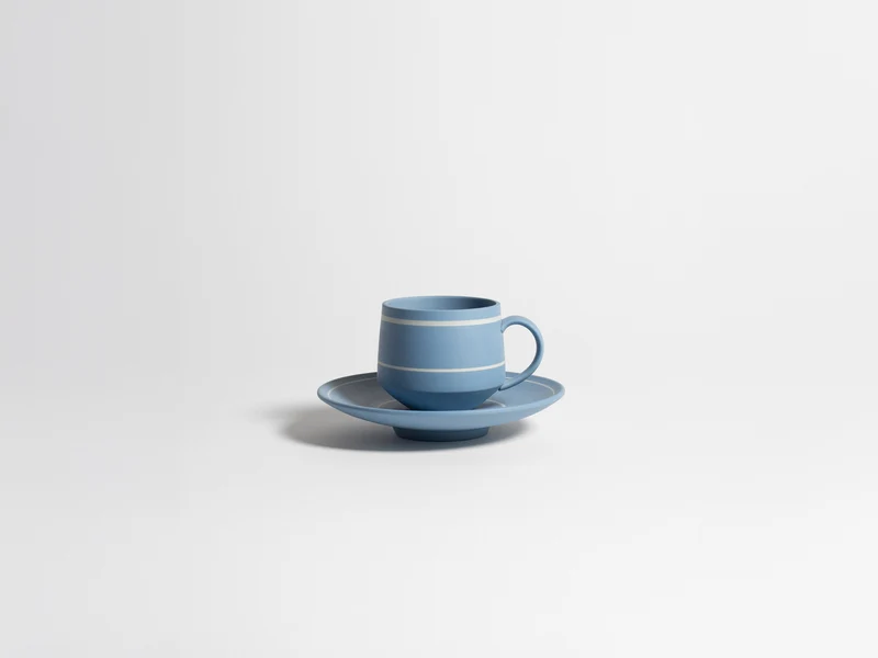 TEA CUP & SAUCER IN LIGHT BLUE
