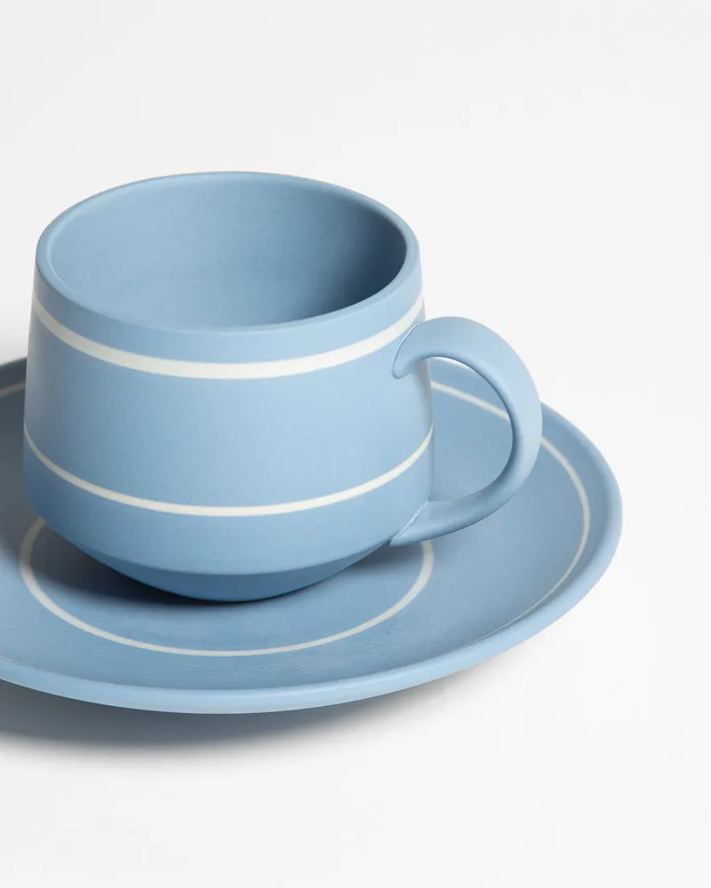 TEA CUP & SAUCER IN LIGHT BLUE