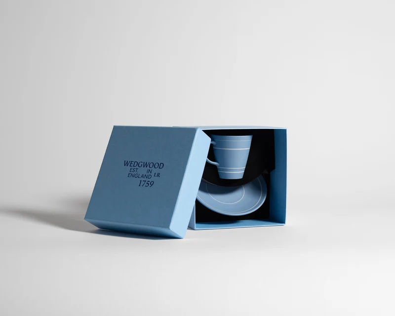 COFFEE MUG AND SAUCER IN LIGHT BLUE