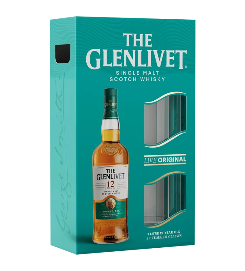 Glenlivet 12 Years Promo 1L + Glasses