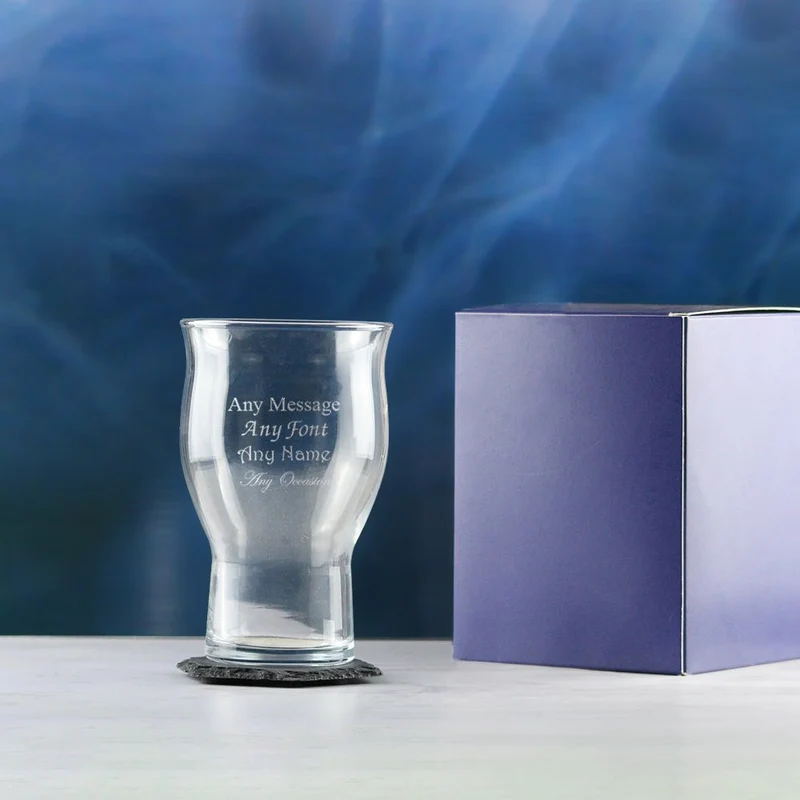 Engraved Pint Glass, Revival 20oz Beer Glass, Gift Boxed