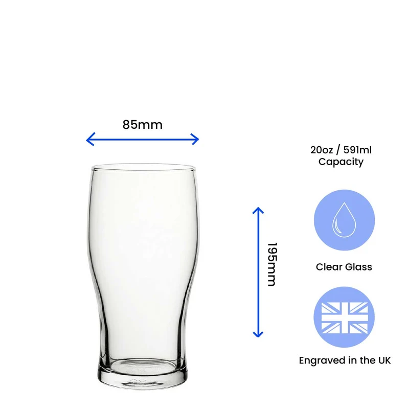 Happy 70th Birthday - Engraved Novelty Tulip Pint Glass
