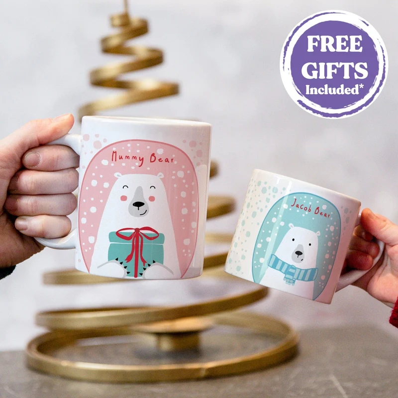Family Polar Bear Mini Mug Cute Mugs For Christmas Eve
