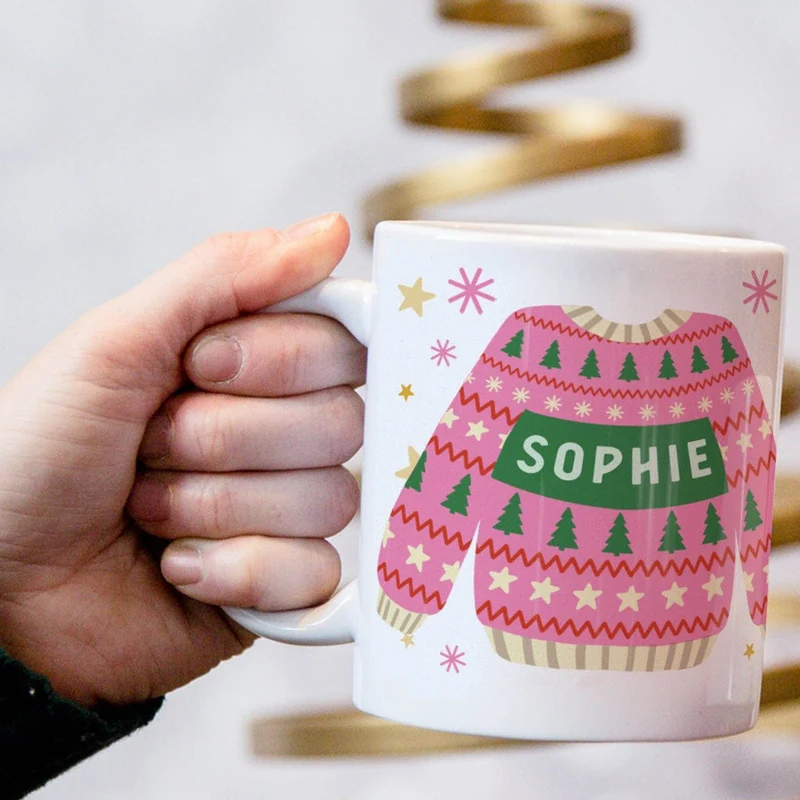 Bright Ugly Christmas Jumper Large Mug