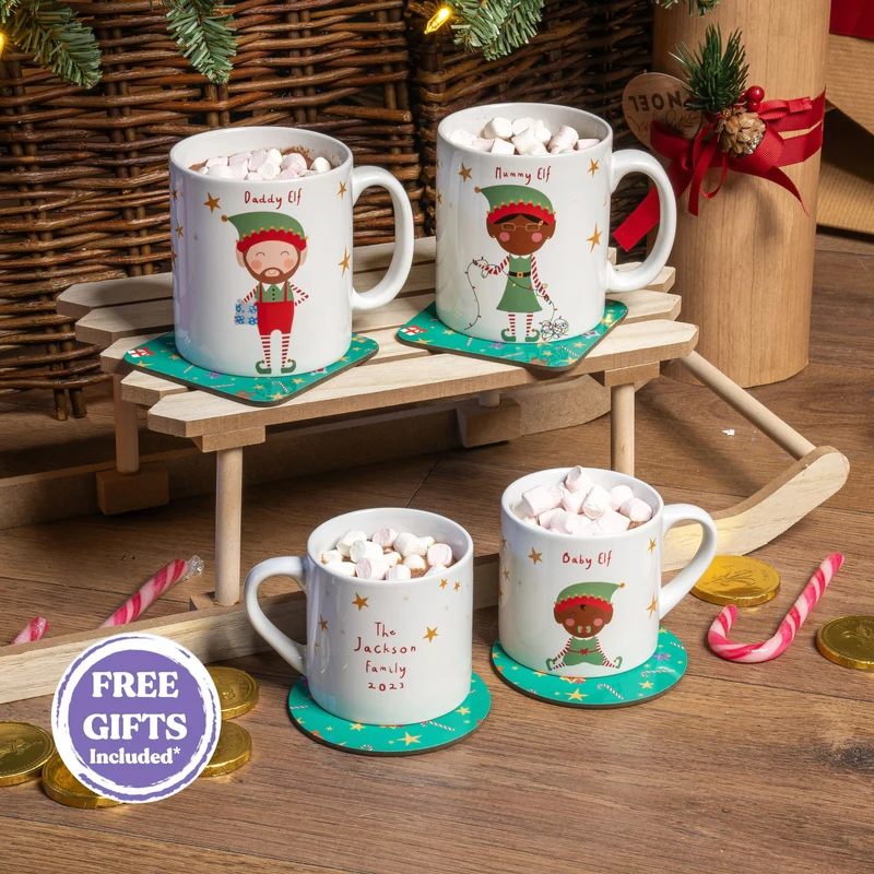 Personalised Mini Elf Family Mug