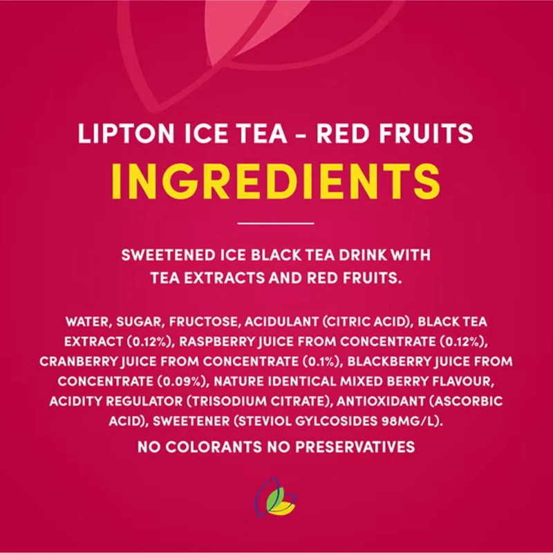 Lipton Red Fruit Ice Tea Soft Drink - 24 X 320ML