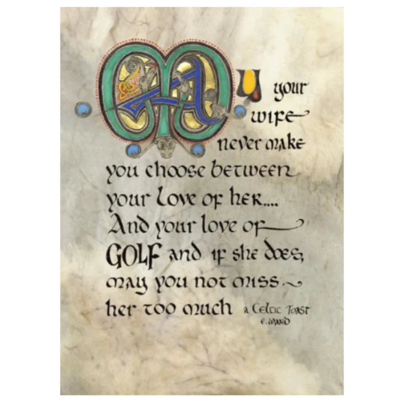 "Golf Blessing" Celtic Manuscript Print