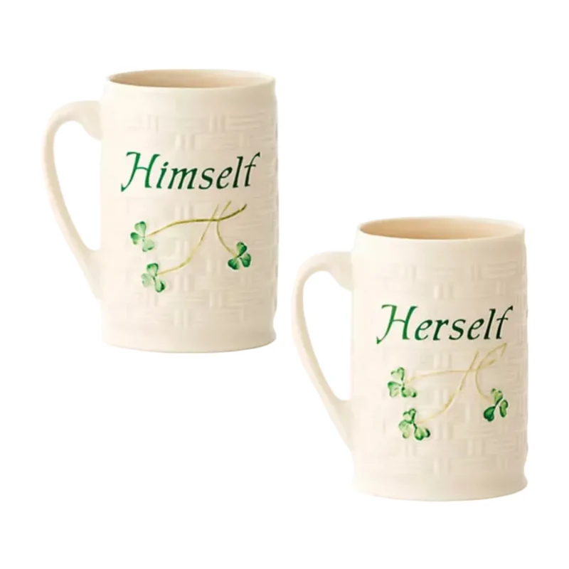 Belleek Himself & Herself Mug Set
