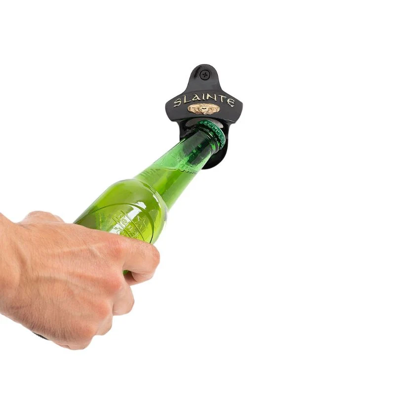 Brass Slainte Shamrock Bottle Opener- Black