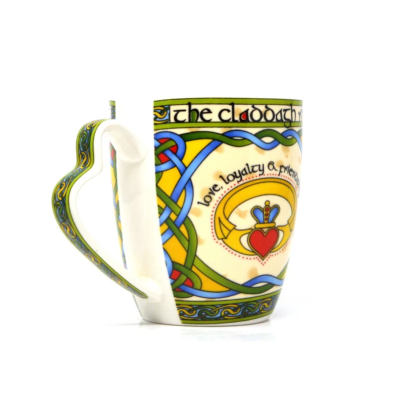 Irish Claddagh Mug with Heart Shaped Handle