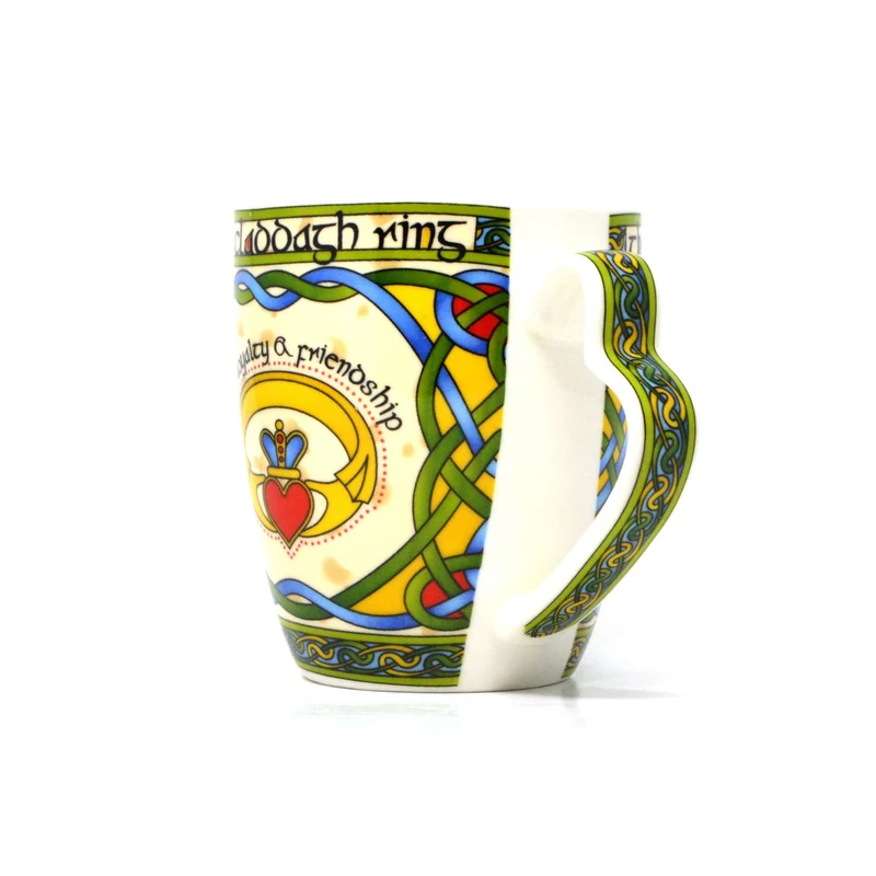 Irish Claddagh Mug with Heart Shaped Handle