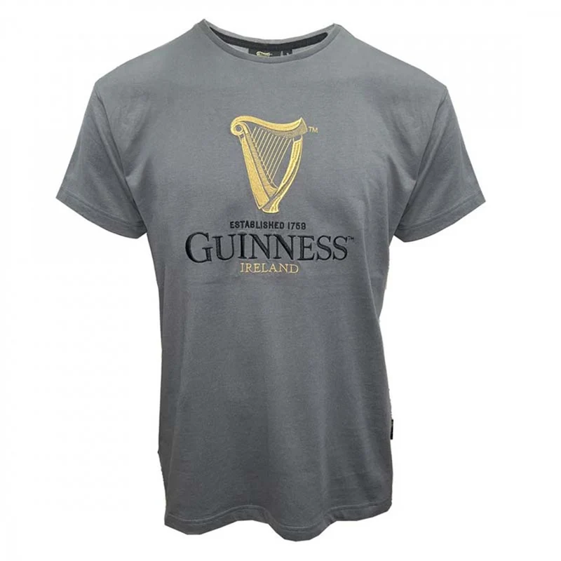 Guinness Harp Embroidery Cotton T-Shirt