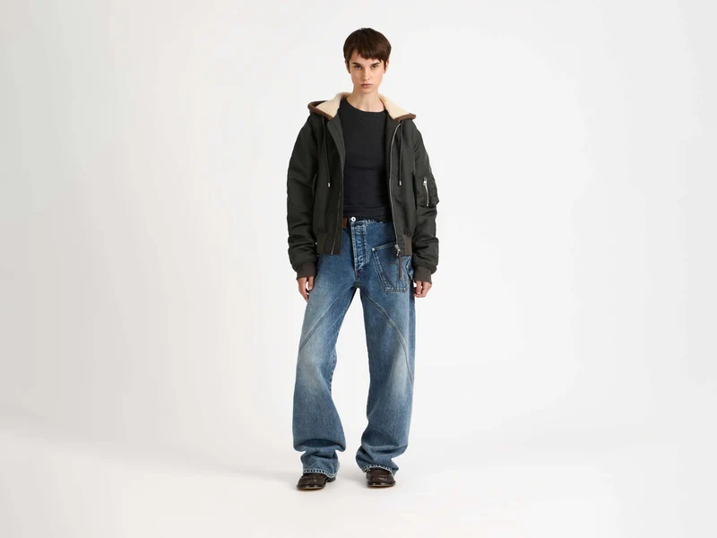 WOMENS HOODED BOMBER JACKET IN DARK KHAKI