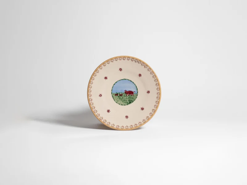 NICHOLAS MOSSE EVERYDAY PLATE IN MULTI & WHITE