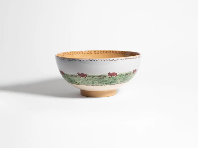 NICHOLAS MOSSE SALAD BOWL IN BLUE & MULTI