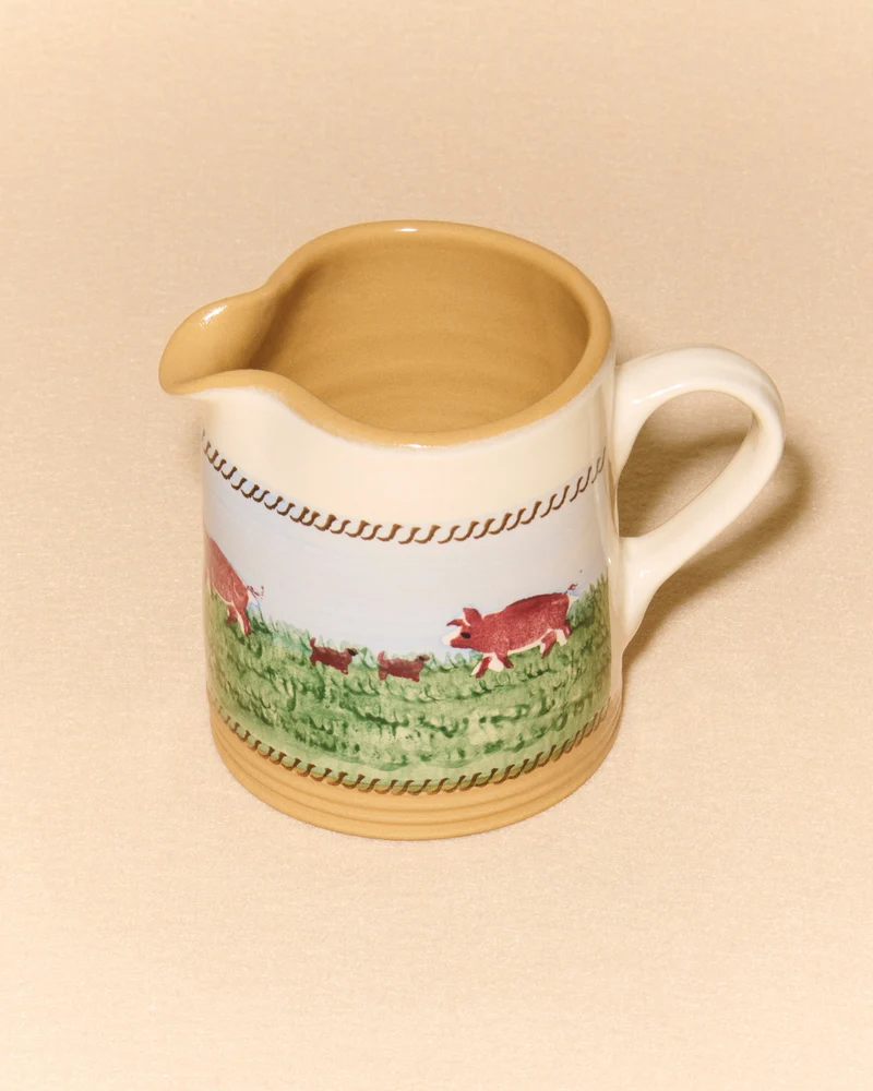 NICHOLAS MOSSE SMALL CYLINDER JUG IN BLUE & MULTI