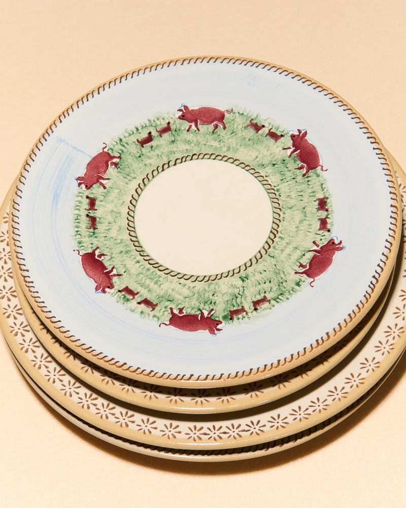 NICHOLAS MOSSE SERVING PLATE IN BLUE & MULTI