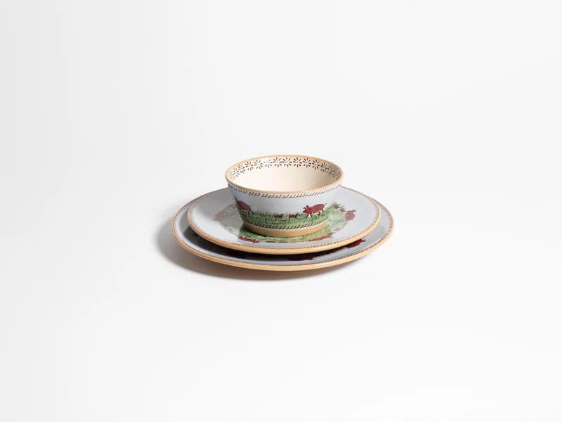 NICHOLAS MOSSE SERVING PLATE IN BLUE & MULTI