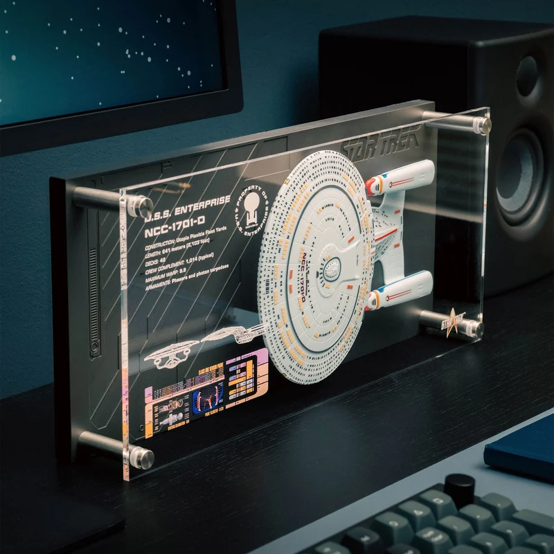 Enterprise NCC 1701-D Wandplakette mit Modell Replik - Star Trek