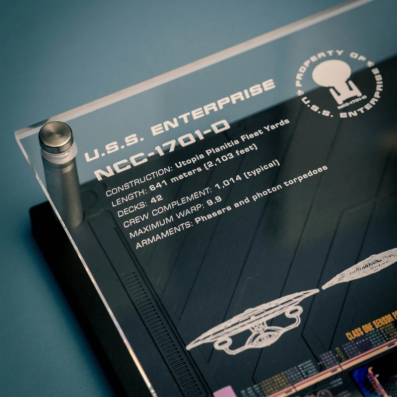 Enterprise NCC 1701-D Wandplakette mit Modell Replik - Star Trek