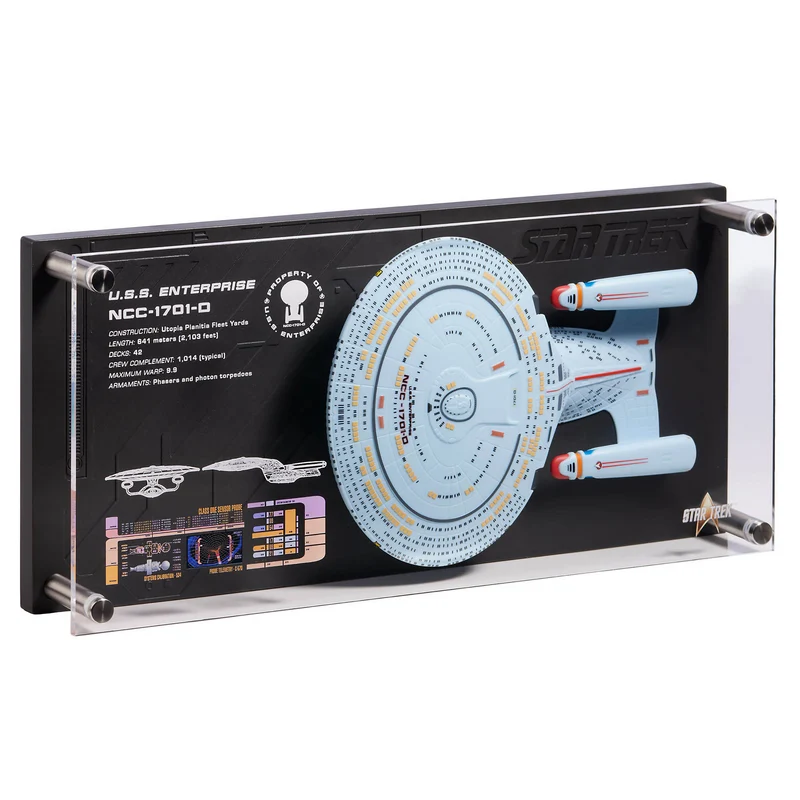 Enterprise NCC 1701-D Wandplakette mit Modell Replik - Star Trek