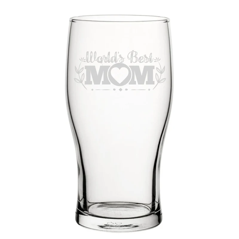 World's Best Mum - Engraved Novelty Tulip Pint Glass